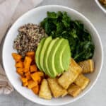 easy crispy tofu bowl
