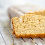 Close up of the texture of the lemon loaf