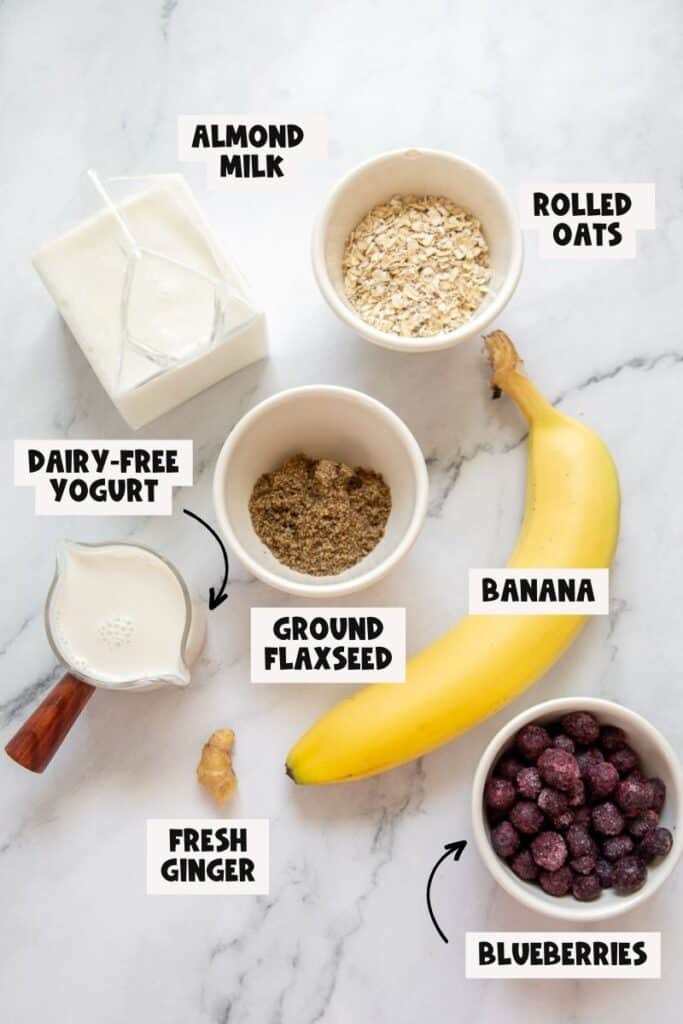 Ingredients needed for gut health smoothie