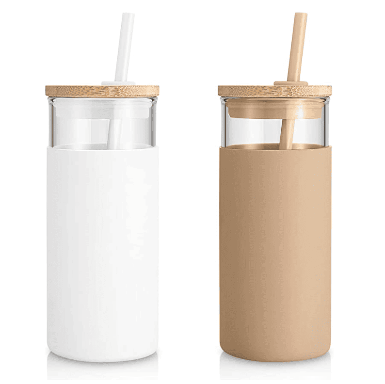 Smoothie cup with bamboo lid