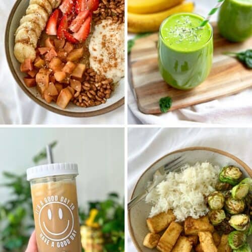 what i eat in a day as a vegan collage