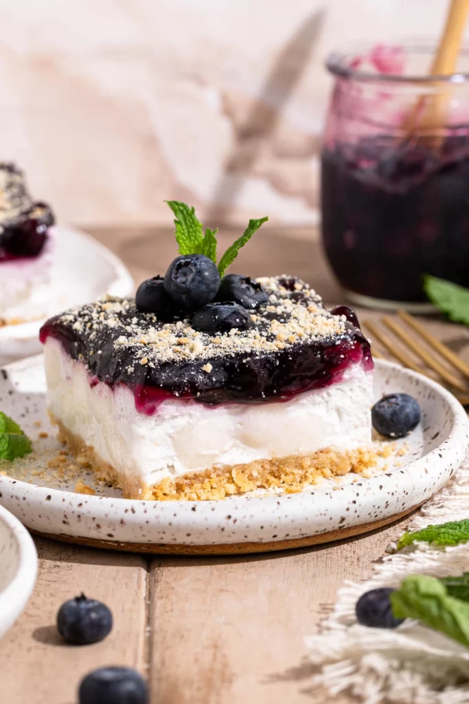 Vegan blueberry dessert for summer