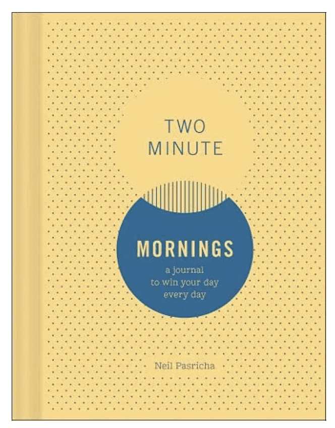 Yellow and blue two minute journal morning