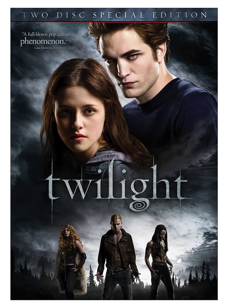 Bella and Edward next to each other with the title 'Twilight' below them 