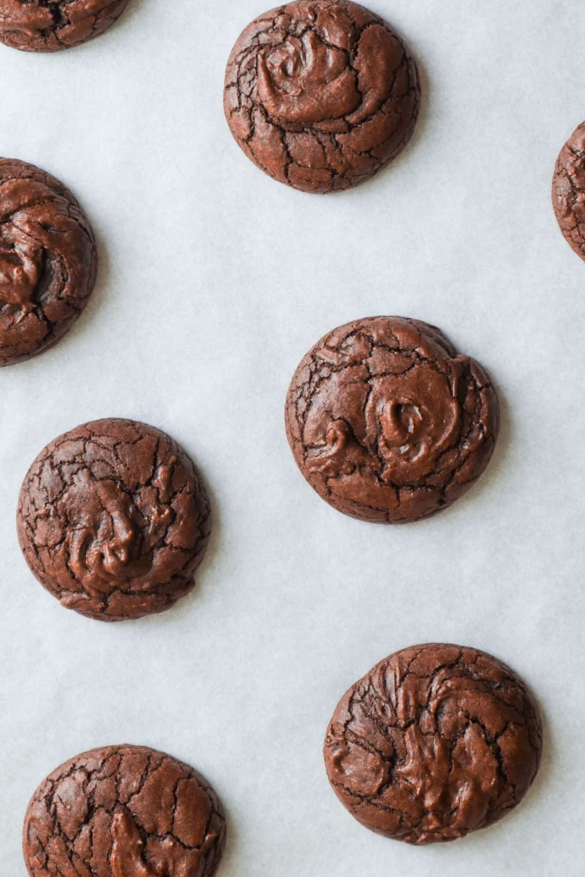 Top down shot of vegan brownie cookies.